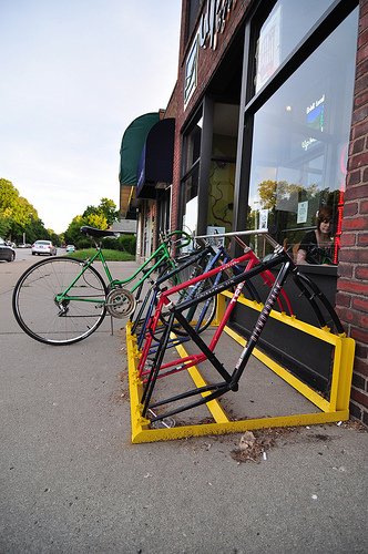 Bike Rack in front of Upland Tasting Room