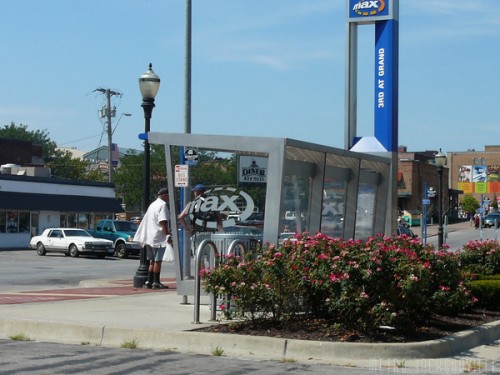 A typical "station" along the KC MAX BRT