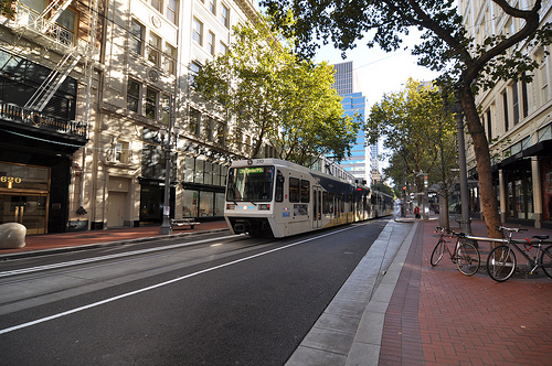 Could Light Rail someday look like this on Washington St? (author's photo)