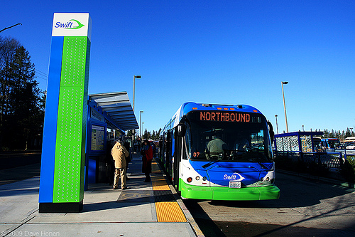 A stop on Everett, WA's Swift BRT (photo: Flickr user DWHonan)