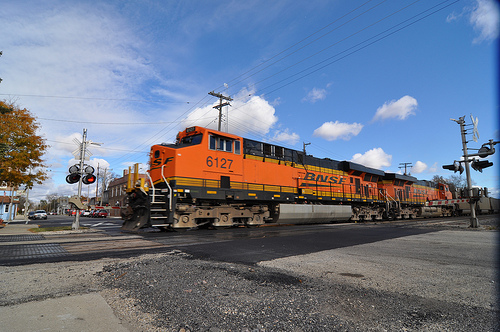 A BNSF freight train that uses the Porter corridor