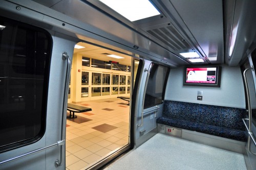 Interior of a car on the Clarian People Mover