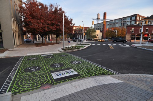 Indy's Nicest Sidewalk, The Cultural Trail on Mass Ave (image credit: Curt Ailes)