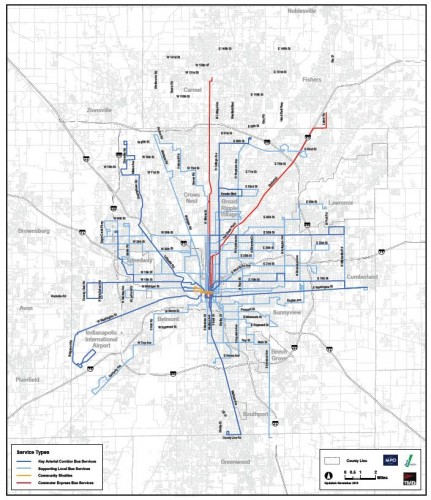 Short Term Proposed IndyGo route changes (image credit: 2010 IndyGo COA)