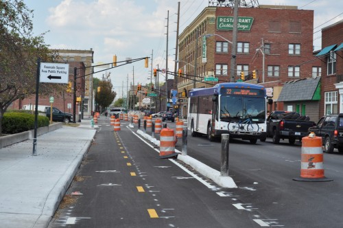 Shelby Street Bike Track nearing completion (image credit: Curt Ailes)