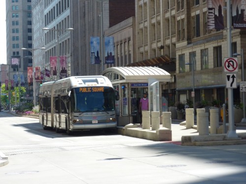 Cleveland BRT at Station (image credit: Graeme Sharpe)