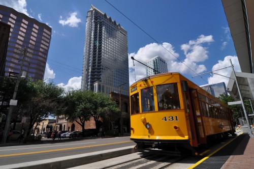 Tampa Streetcar in Downtown (image credit: Curt Ailes)