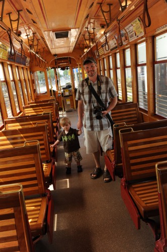 Me & my son Oscar inside a Tampa Streetcar (image credit: Casey Jo Ailes)