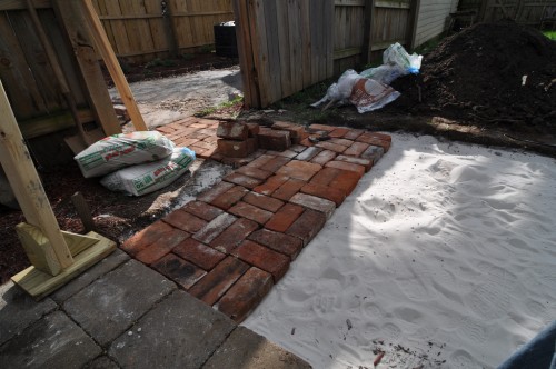 Sand and limestone down, time to place bricks (image credit: Curt Ailes)