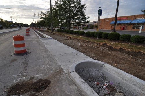 62nd St Trail Progress, note IndyGo stop (image credit: Curt Ailes)