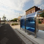 Cultural Trail Bus Shelter in Fountain Square (image credit: Curt Ailes)