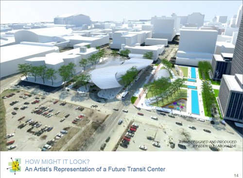 IndyGo Transit Center Architectural Concept (image source: bidding document)