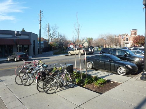 Bicycle parking is radically more efficient than car parking